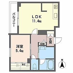 天神山パークメゾン 1LDKの間取図画像