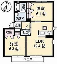 メゾンMB 2LDKの間取図画像