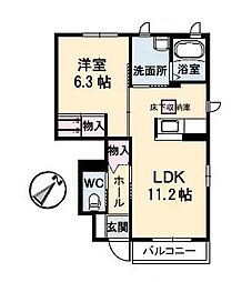 間取図画像 1LDK