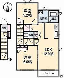 ビ・ボーンC 2LDKの間取図画像