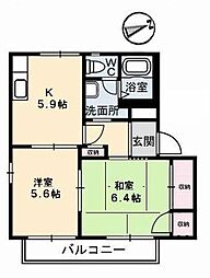 エクセルヴィオラB 2Kの間取図画像