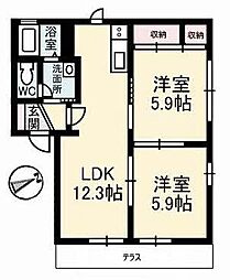 シャーメゾン和A 2LDKの間取図画像