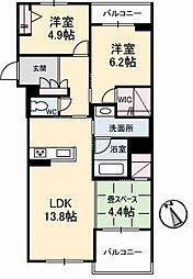 リーストソフィア 2LDKの間取図画像