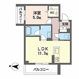 ガーデンコート 1LDKの間取図画像