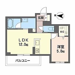 ガーデンコート 1LDKの間取図画像