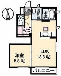 フォルテA 1LDKの間取図画像