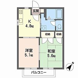 エクセランルミエールB 2Kの間取図画像