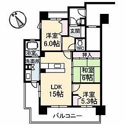サーパス城北 3LDKの間取図画像