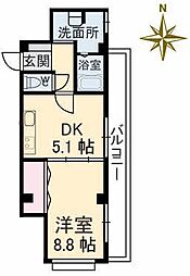 TMKビル 1DKの間取図画像