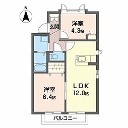 ケサランパサラン 2LDKの間取図画像