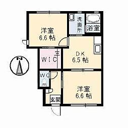 ポルタ　ブランシェ 1階2DKの間取り