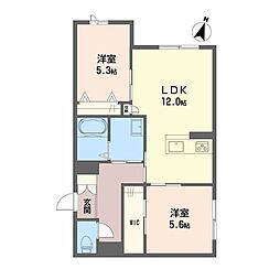 Ｎｏｃｅ堂形 2階2LDKの間取り