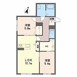Noce堂形 2LDKの間取図画像