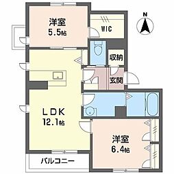 リラフォートMana 2LDKの間取図画像