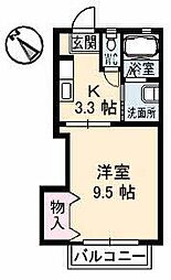 アメニックス福山十番館 1Kの間取図画像