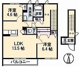 グランドメゾン片島E 2LDKの間取図画像