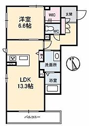 シャーメゾン広駅前II 3階1LDKの間取り
