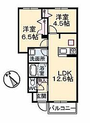 パッサーレ壱番館 2LDKの間取図画像