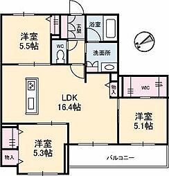 ファンコート堀越二番館 3LDKの間取図画像