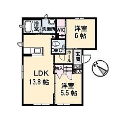 のぞみ古江 2LDKの間取図画像