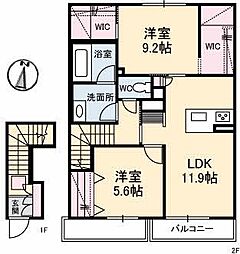 ミラベル古江 2LDKの間取図画像