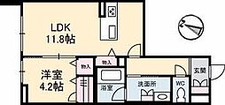 ピアヌーラ 1LDKの間取図画像