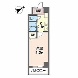 エスペランサNSコート 1Kの間取図画像