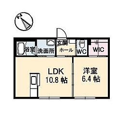 リアージュ　Ａ棟 1階1LDKの間取り