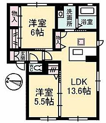 Ｐａｒｋ戸坂山根 1階2LDKの間取り