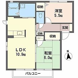 パストラルコート 2LDKの間取図画像