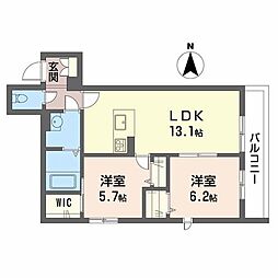 ヴァンルース 2LDKの間取図画像
