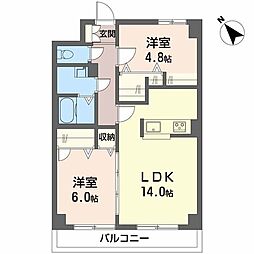 ダ・カーポ祇園 2LDKの間取図画像