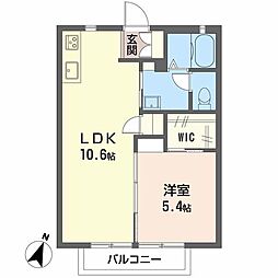 ミラベル大町東 1LDKの間取図画像