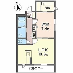 グランメール23 1LDKの間取図画像
