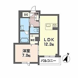 ル・リアンTKS 1LDKの間取図画像