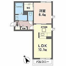 クオーレ光1 1LDKの間取図画像
