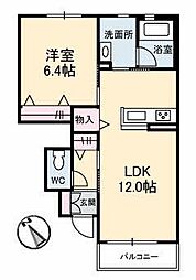 ラ・クラルテ 1LDKの間取図画像