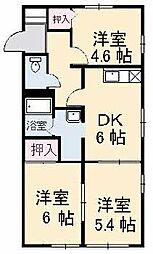 プリムローズ 3DKの間取図画像