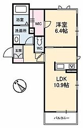 グランベレオ美来 1LDKの間取図画像