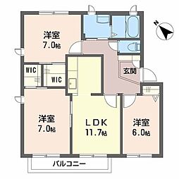 メゾンM-2 3LDKの間取図画像