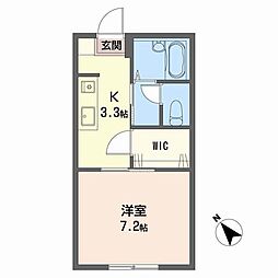 ＤＩＡＳ潮江 1階1Kの間取り
