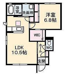 シャーメゾン東岐波C 1LDKの間取図画像