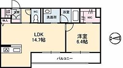 シャーメゾンステージ新山口駅前C 1LDKの間取図画像