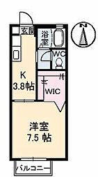メゾンアニー 1Kの間取図画像