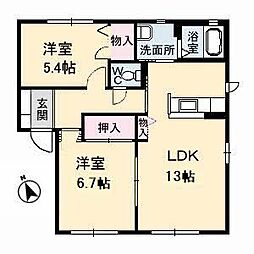 myメゾンみらいえWEST 2LDKの間取図画像
