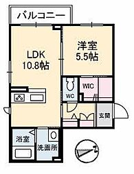 ラ・ベル・デ・ジュール 1LDKの間取図画像