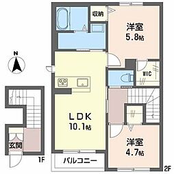 シャーメゾンコーナス 2LDKの間取図画像