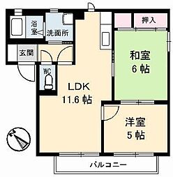 シャーメゾンカメリアA 2LDKの間取図画像