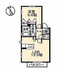 シャーメゾンカナリー 1LDKの間取図画像