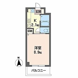 泉川マンション 1Kの間取図画像